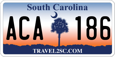 SC license plate ACA186