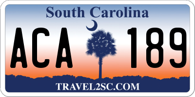 SC license plate ACA189