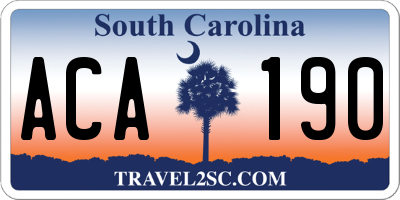 SC license plate ACA190