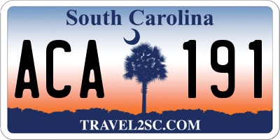SC license plate ACA191