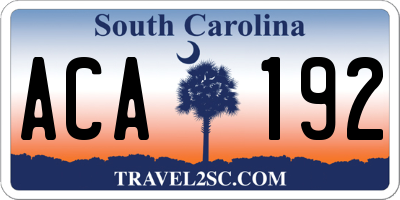 SC license plate ACA192