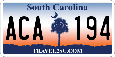 SC license plate ACA194