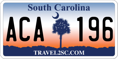 SC license plate ACA196