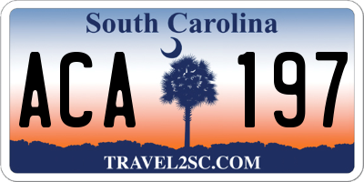 SC license plate ACA197