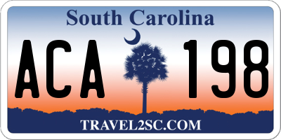 SC license plate ACA198