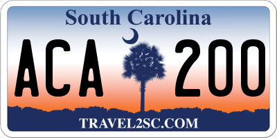 SC license plate ACA200