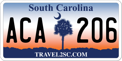 SC license plate ACA206