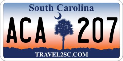 SC license plate ACA207