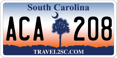 SC license plate ACA208