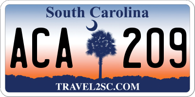 SC license plate ACA209