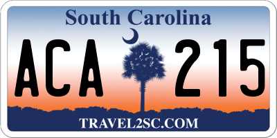 SC license plate ACA215