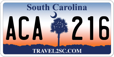 SC license plate ACA216