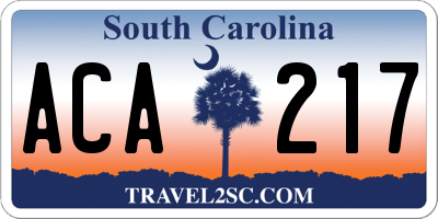 SC license plate ACA217