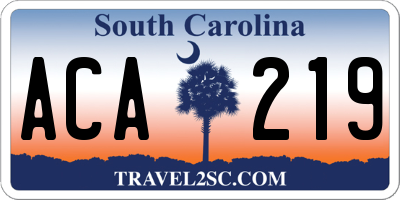 SC license plate ACA219