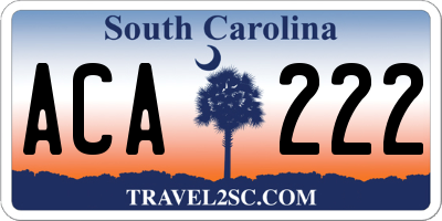 SC license plate ACA222
