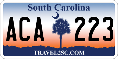 SC license plate ACA223