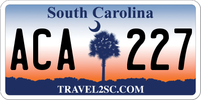 SC license plate ACA227