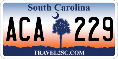SC license plate ACA229
