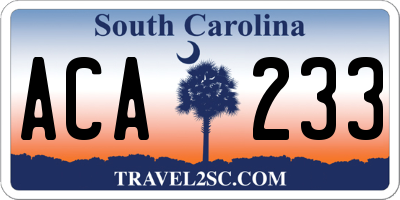 SC license plate ACA233