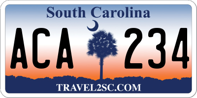 SC license plate ACA234