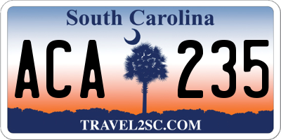SC license plate ACA235