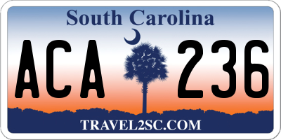 SC license plate ACA236