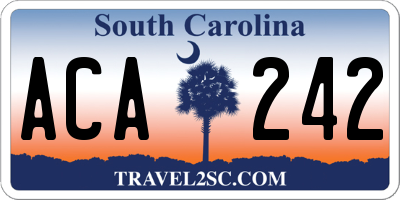 SC license plate ACA242
