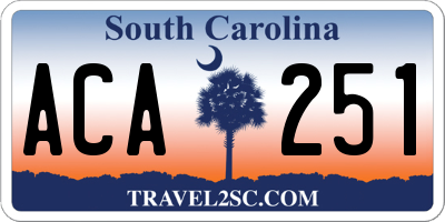 SC license plate ACA251