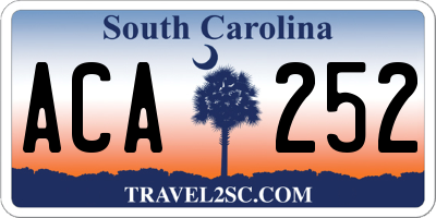 SC license plate ACA252