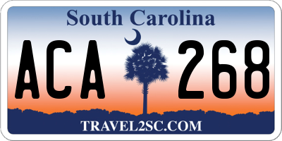 SC license plate ACA268