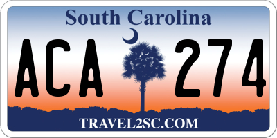 SC license plate ACA274
