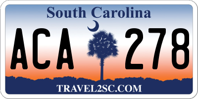 SC license plate ACA278