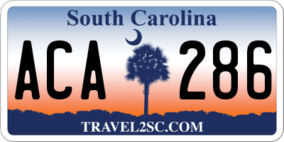 SC license plate ACA286