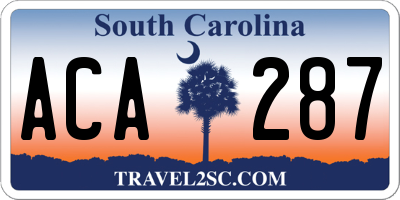 SC license plate ACA287