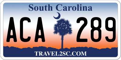 SC license plate ACA289