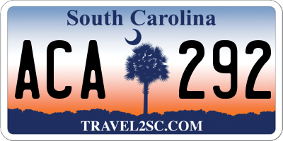 SC license plate ACA292