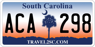 SC license plate ACA298