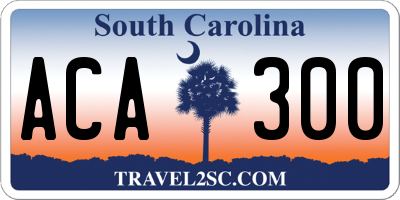 SC license plate ACA300