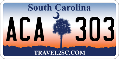 SC license plate ACA303