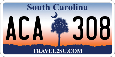 SC license plate ACA308