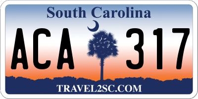 SC license plate ACA317