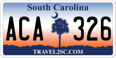 SC license plate ACA326