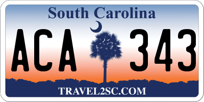 SC license plate ACA343