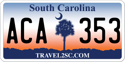 SC license plate ACA353