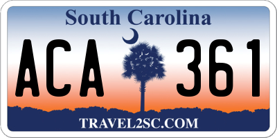 SC license plate ACA361
