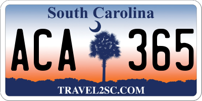 SC license plate ACA365