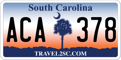 SC license plate ACA378