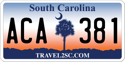 SC license plate ACA381