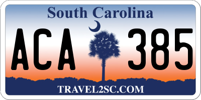SC license plate ACA385
