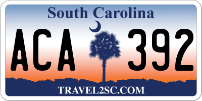 SC license plate ACA392